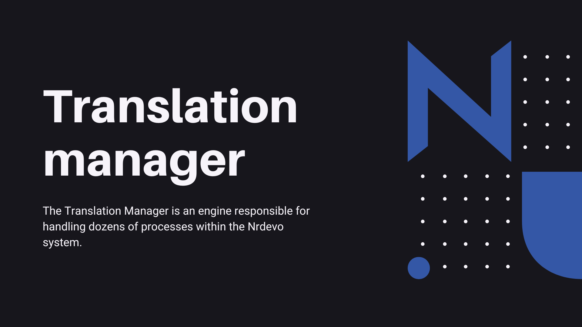 The Translation Manager engine